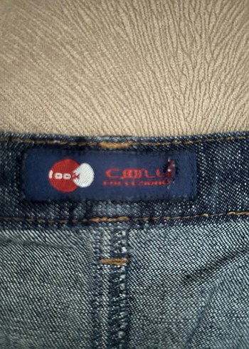 Navy Denim Midi Etek Y2k Vintage - Görsel 3