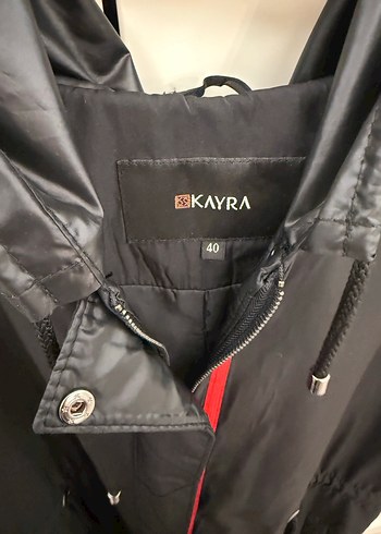 Kadın Siyah Uzun Fermuarlı Yağmurluk Kayra - Görsel 3