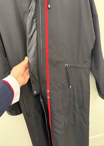 Kadın Siyah Uzun Fermuarlı Yağmurluk Kayra - Görsel 2