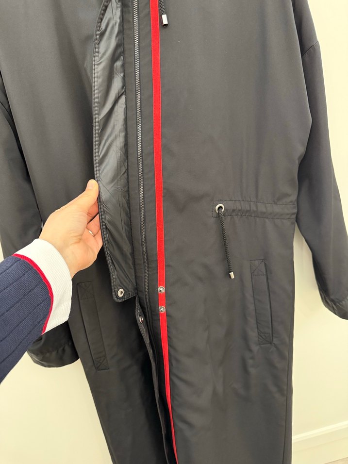 Kadın Siyah Uzun Fermuarlı Yağmurluk Kayra - Görsel 2