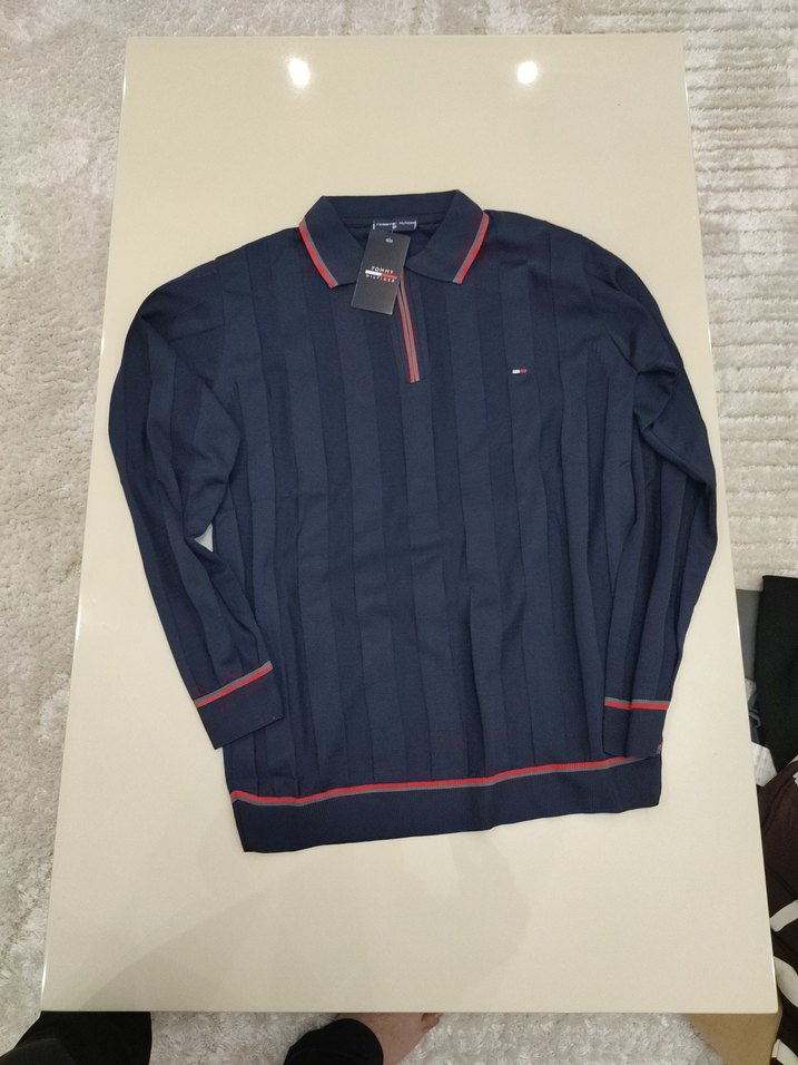 Erkek Lacivert Uzun Kollu Polo Tişört - Görsel 2