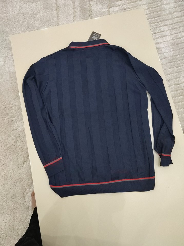 Erkek Lacivert Uzun Kollu Polo Tişört - Görsel 4