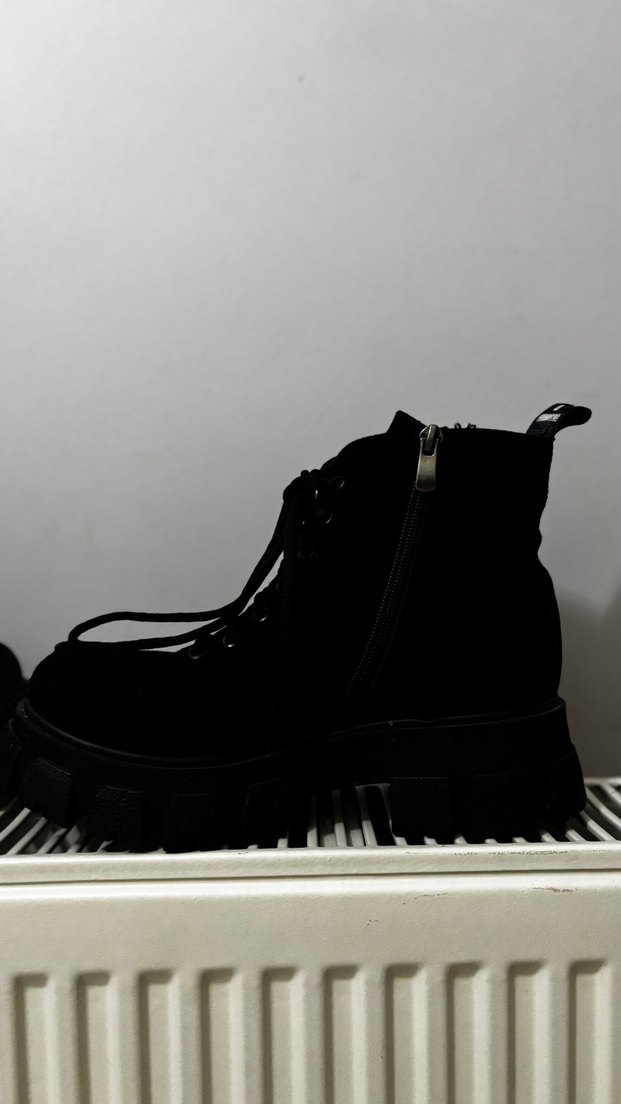 Siyah Platform Topuklu Kadın Bot - Görsel 3