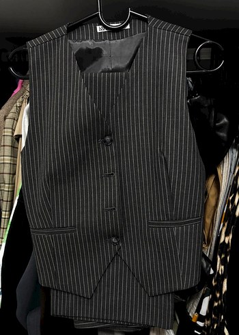 Karol Gri Çizgili Takim - Görsel 2