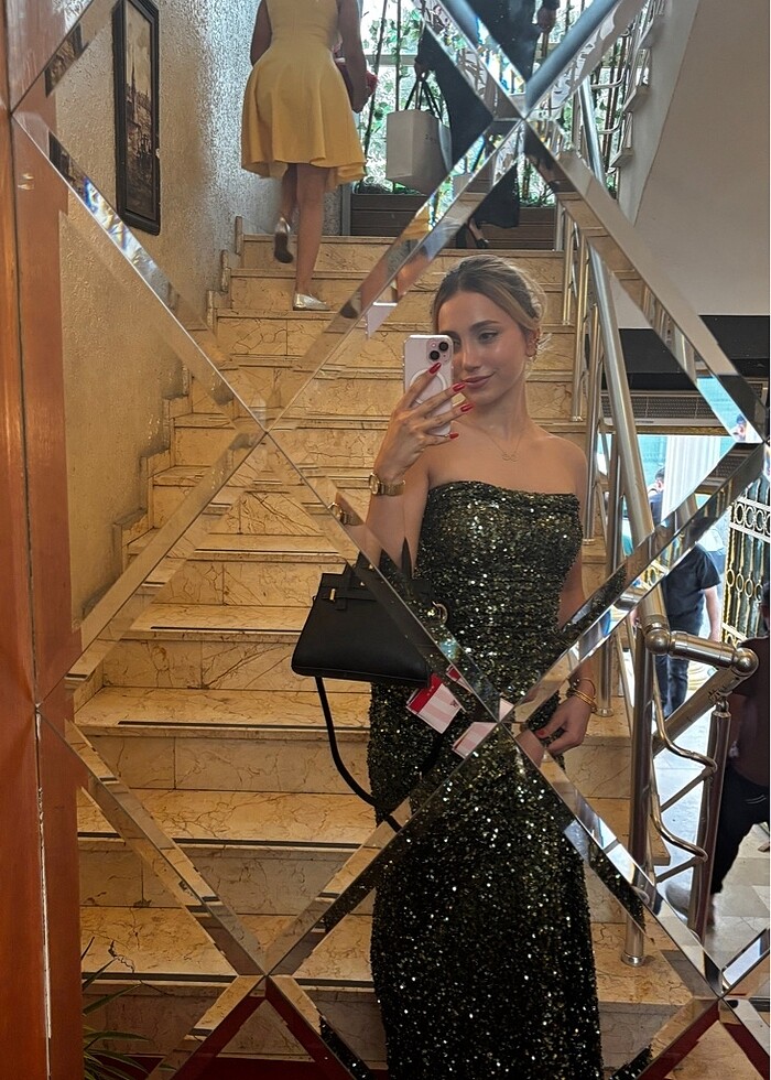 yesil payetli abiye - Görsel 3