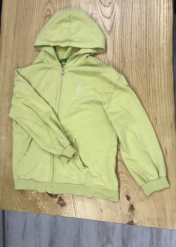 Kadın Yeşil Kapüşonlu Fermuarlı Sweatshirt