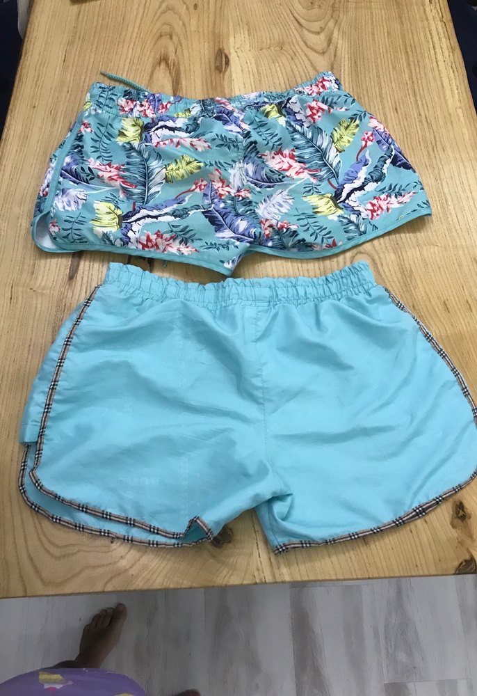 Kadın çocuk Turkuaz Desenli ve Düz Mayo Şort - Görsel 3