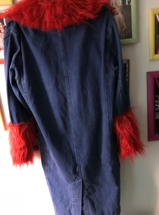 P&B Red Fur Denim Jacket