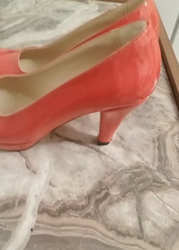 Pastel Pembe Parlak Stiletto Topuklu Kadın Ayakkabı - Görsel 2