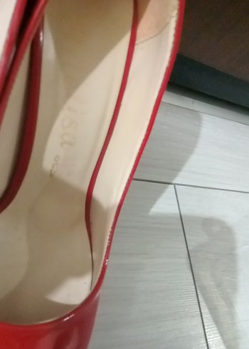 Kadın Parlak Kırmızı Stiletto Topuklu Ayakkabı - Görsel 2