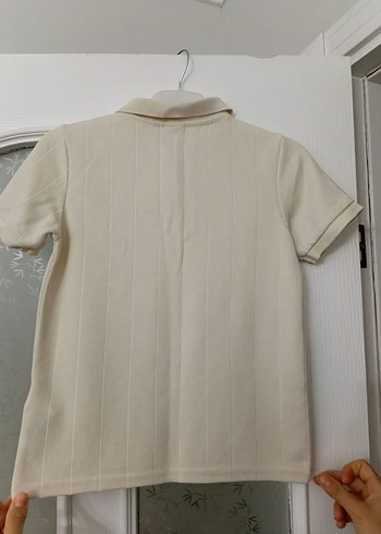 9 Yaş Beden Bej Erkek Çocuk Kısa Kollu Polo Tişört