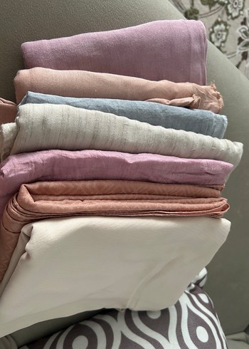 Bohem Tarzlı Kadın Keten Şal - Pastel Renkler