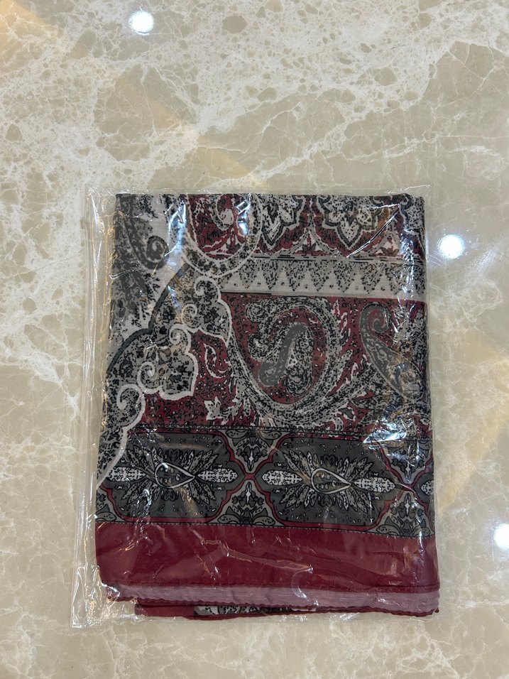 Bordo Bohem Desenli Kadın Şal - Görsel 3