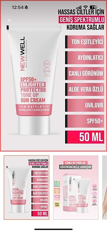 New Well Ton Eşitleyici yüksek Koruma Etkili Spf50+ Aydınlatıcı 