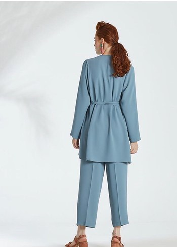40 Beden Kadın Mavi Takım-KK Design