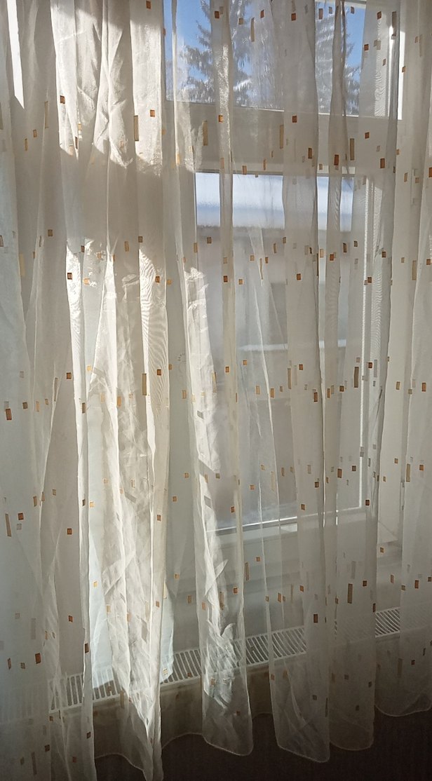 Krem  Düz Tül Perde eni 460cm boyu 200cm - Görsel 2