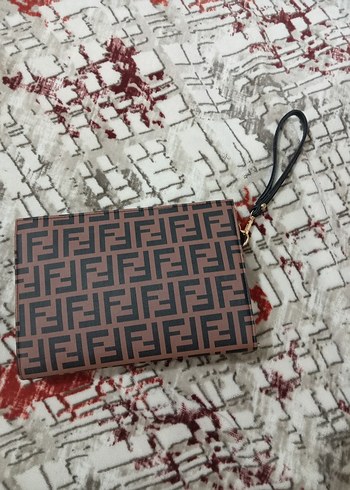 Kahverengi Fermuarlı Kadın Clutch Çanta