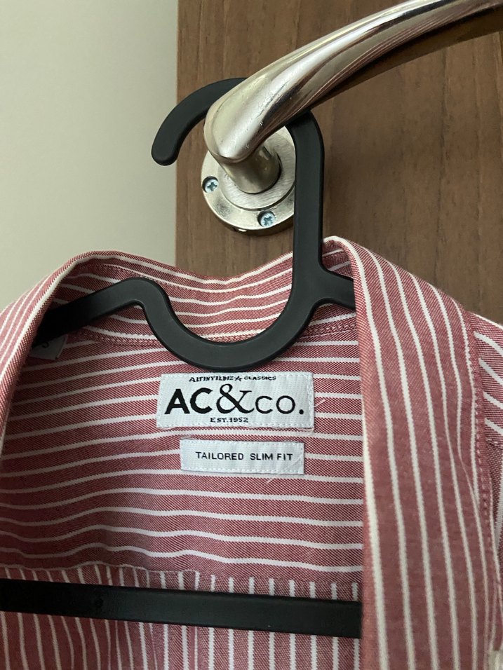 Bordo Çizgili Erkek Gömlek - Görsel 2