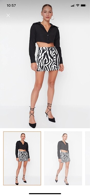 zebra desen mini etek