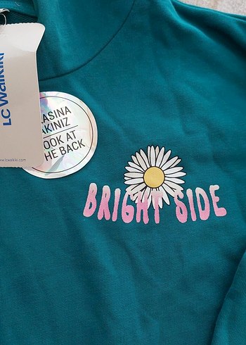 Rahat Kesim Kapüşonlu Turkuaz Sweatshirt - Görsel 3