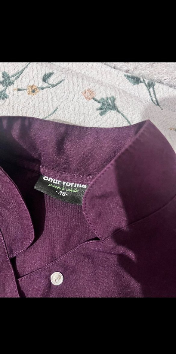 Bordo Düğmeli hemsire forma - Görsel 2