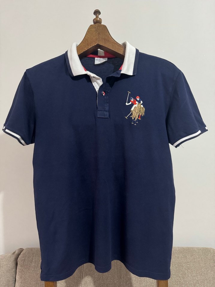 U.S. POLO Lacivert Polo Yaka Erkek Tişört - Görsel 2