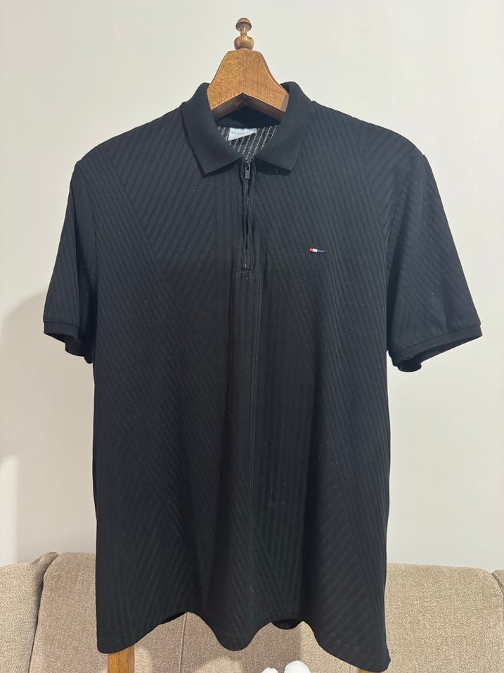 U.S. POLO Erkek Siyah Kısa Kollu Polo Tişört - Görsel 2