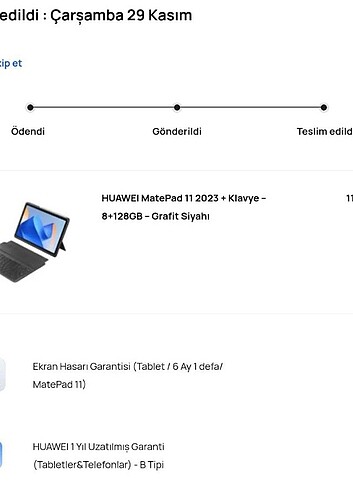 HUAWEI MatePad 11 2023 + Klavye -8+128GB Grafit Siyahı (mouse+ t