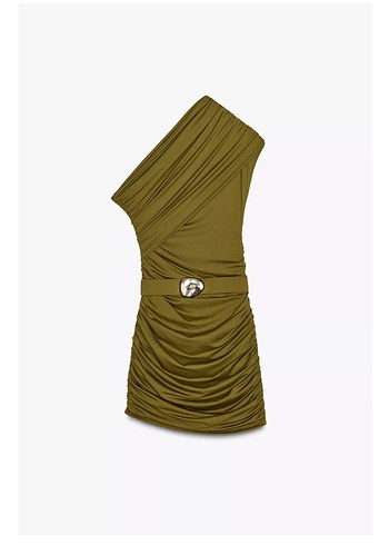 Zara Zara asimetrik büzgülü elbise