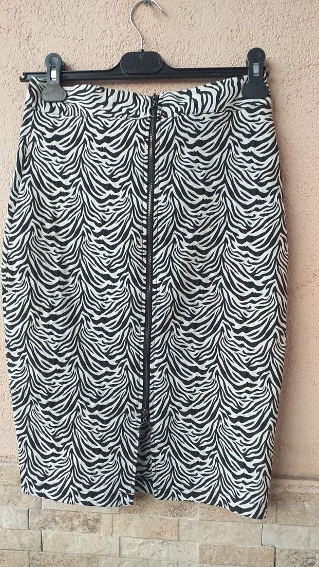 Zebra Desenli Pilili Midi Hamile Eteği - Görsel 2