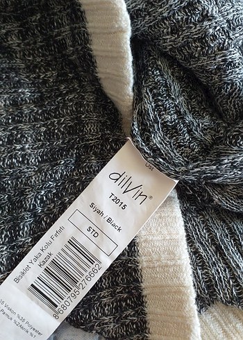 Gri Yüksek Yakalı Triko Kadın Kazak - Görsel 4