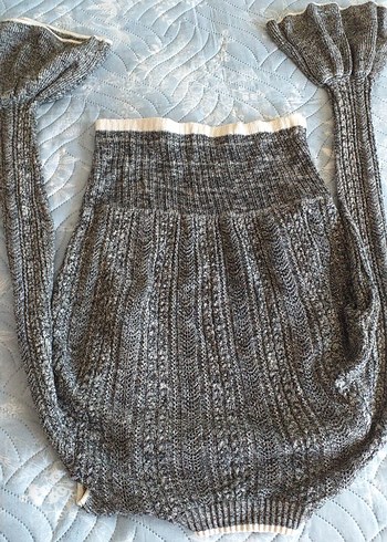 Gri Yüksek Yakalı Triko Kadın Kazak - Görsel 3