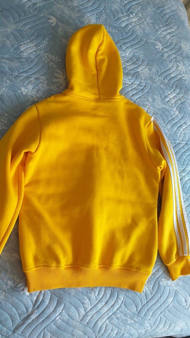 Sarı Kapüşonlu Fermuarlı Kadın Ceket - Görsel 3