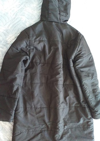 Düğmeli Siyah Kadın Uzun Kışlık Mont - Görsel 5