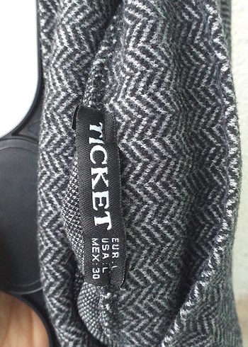 Gri Pilili Mini Yün Etek - Görsel 2