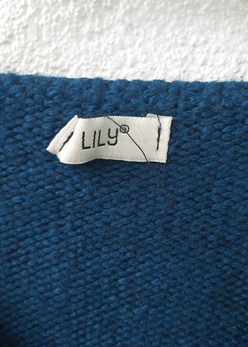 V Yaka Lacivert Örgü Kadın Kazak - Görsel 2