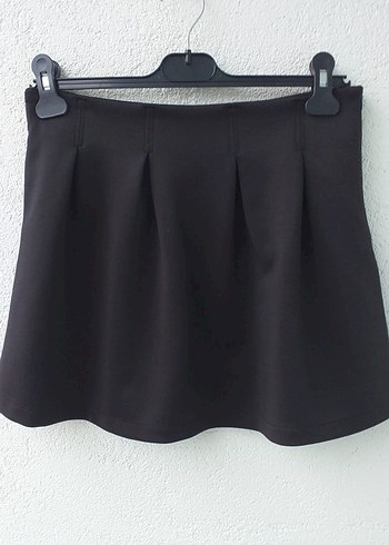 Siyah Mini Pilili Kadın Etek - Görsel 2