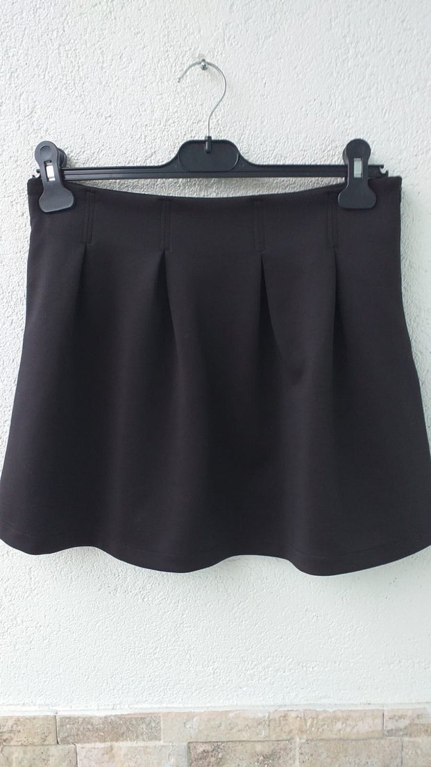 Siyah Mini Pilili Kadın Etek - Görsel 2