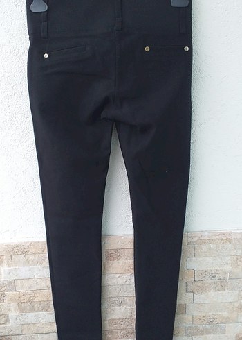 Düğmeli Siyah Kadın Skinny Jean - Görsel 2