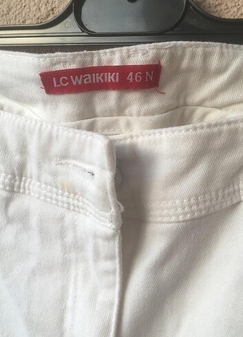 46 Beden beyaz Renk Lc waikiki marka 46N etiketli kot pantolon 
