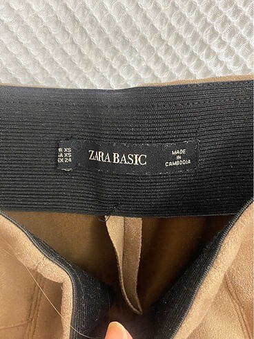 xs Beden camel Renk Zara Kadın Bej Kadife Tayt