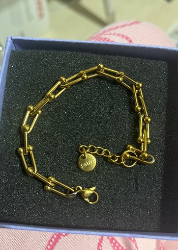 Altın Renk Zincir Detaylı Kadın KARARMAZ ÇELİK  STAİNLESS STEEL - Görsel 2