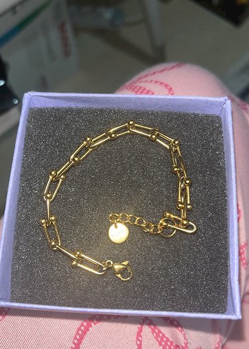 Altın Renk Zincir Detaylı Kadın KARARMAZ ÇELİK  STAİNLESS STEEL - Görsel 4