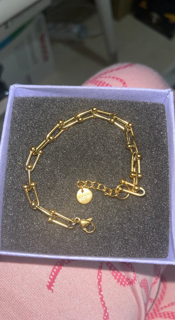 Altın Renk Zincir Detaylı Kadın KARARMAZ ÇELİK  STAİNLESS STEEL - Görsel 3