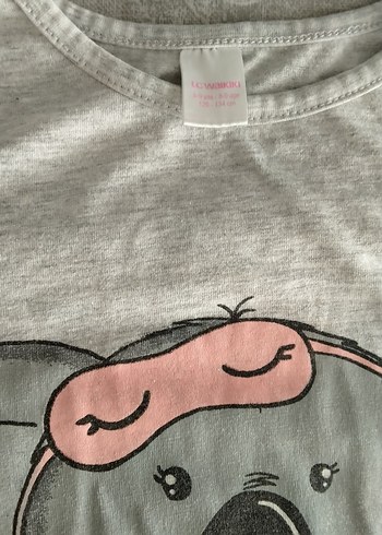 Gri Pamuklu Baskılı pijama takımı - Görsel 2