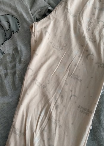 Gri Pamuklu Baskılı pijama takımı - Görsel 4