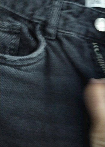 Siyah Midi Kesim Yırtık Detaylı çocukKot Pantolon - Görsel 3