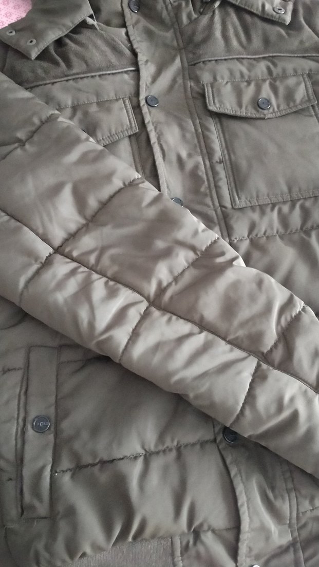 Düğmeli Erkek Haki Mont - Görsel 2