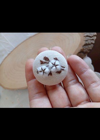 Pamuk Çiçeği İşlemeli Broş - Görsel 5