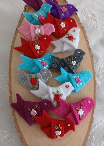 İşlemeli Keçe Bereket kuşları - Görsel 4